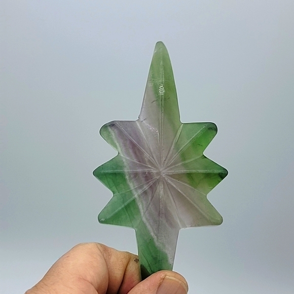 Dynamic Rainbow Fluorite Starburst Natural Gemstone Sculpture Black Stand 146g - Picture 12 of 12